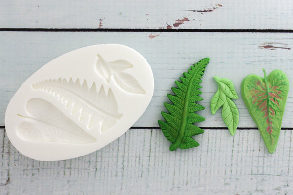 Jungle leaf mould- tropical leaf Silicone Mould-fern leaf mould- Ellam Sugarcraft Moulds For Fondant Or Chocolate