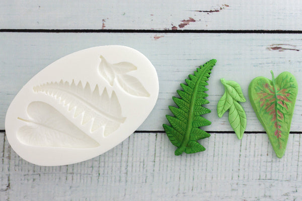 Jungle leaf mould- tropical leaf Silicone Mould-fern leaf mould- Ellam Sugarcraft Moulds For Fondant Or Chocolate