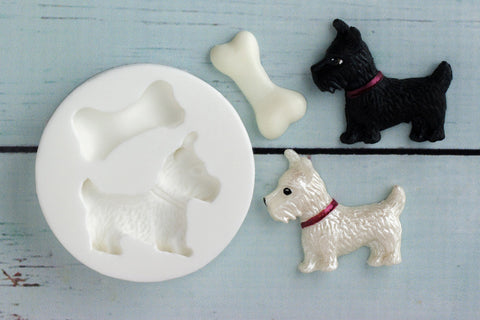 Scottie Dog Mould - dog mould- fondant dog-Ellam Sugarcraft cupcake cake craft Moulds For Fondant Or Chocolate