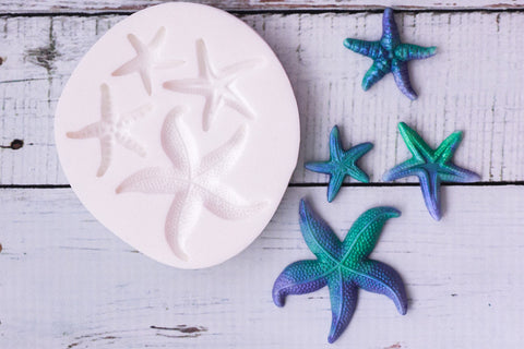 Starfish Silicone Mould - sea life mold - Ellam Sugarcraft cupcake cake craft Moulds For Fondant Or Chocolate