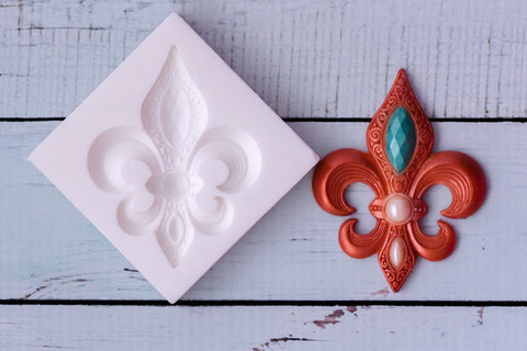  Fleur de Lis Silicone craft cake cupcake Mould mold- Ellam Sugarcraft Moulds For Fondant Or Chocolate