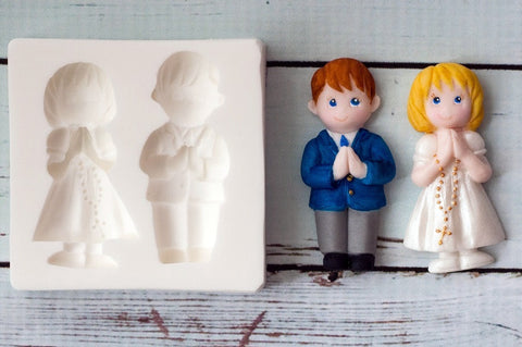 First Holy Communion mould- Praying Child Silicone  Mould - bonbonnier mold- Ellam Sugarcraft Moulds For Fondant Or Chocolate