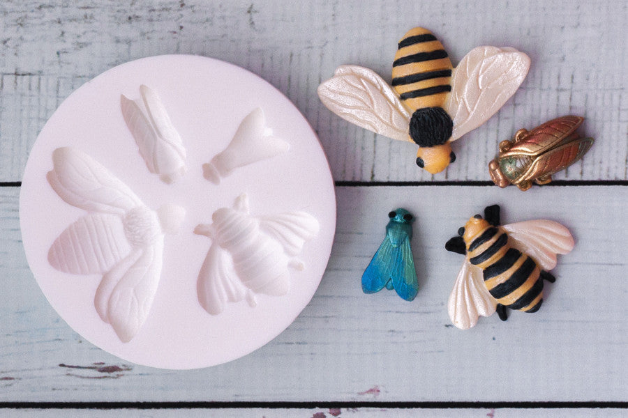 Insect mould -  Bee mould-, Cicada mould- Fly Silicone cupcake Mould - Ellam Sugarcraft Moulds For Fondant Or Chocolate