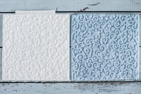 Decorative Christmas snowflake Swirl Texture Mat Silicone Mould