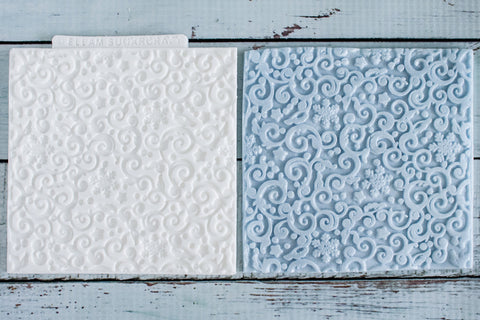 Decorative Christmas snowflake Swirl Texture Mat Silicone Mould