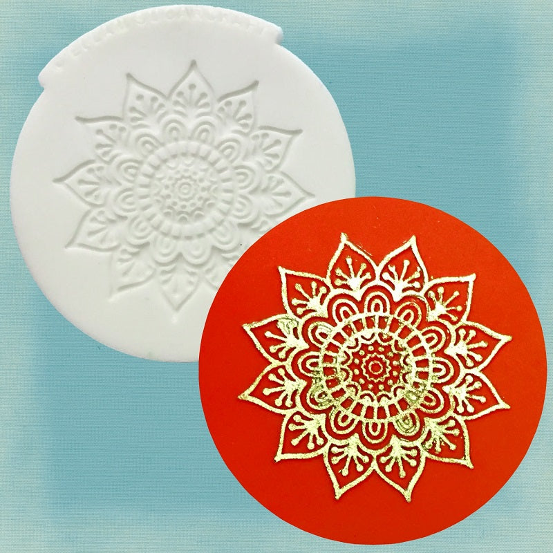 Henna mandala cupcake embossing mat silicone 