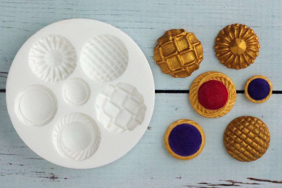 Vintage Style Brooch Buttons Silicone Mould - Ellam Sugarcraft Moulds For Fondant Or Chocolate