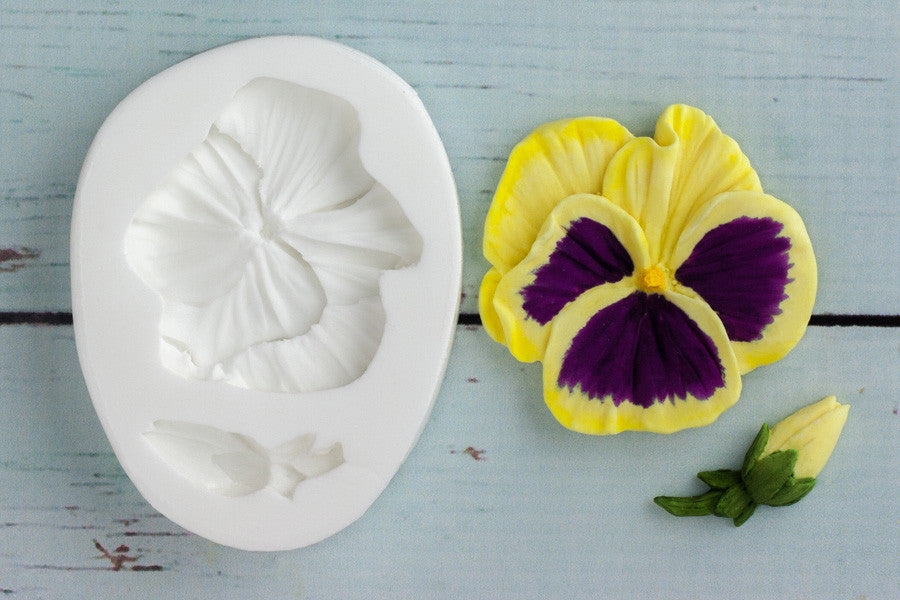 Pansy mould -  spring flower Silicone Mould - Ellam Sugarcraft cupcake cake craft  Moulds For Fondant Or Chocolate