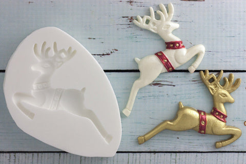 Christmas Reindeer deer stag Silicone cake cupcake craft Mould - Ellam Sugarcraft Moulds For Fondant Or Chocolate