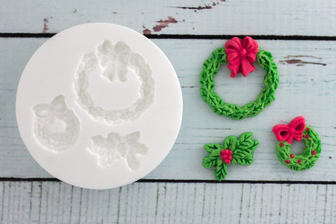 Christmas wreaths Silicone cupcake cake craft Mould - Ellam Sugarcraft Moulds For Fondant Or Chocolate