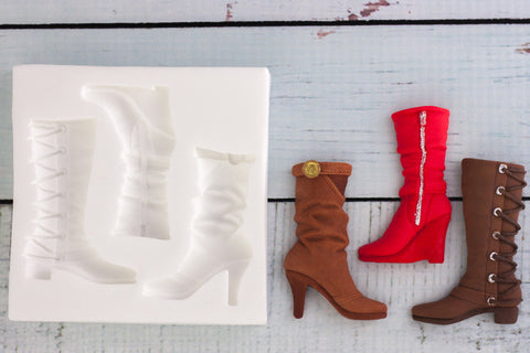 Fashion Boots Silicone cake cupcake Mould - shoe mould-  Ellam Sugarcraft Moulds For Fondant Or Chocolate