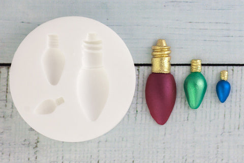 Christmas Tree Lights, Fairy Lights, Light Bulb Silicone cupcake craft, cake food safe Mould - Ellam Sugarcraft Moulds For Fondant Or Chocolate