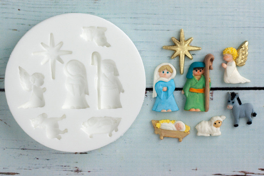 Christmas Nativity Silicone craft cake cupcake Mould - Ellam Sugarcraft Moulds For Fondant Or Chocolate
