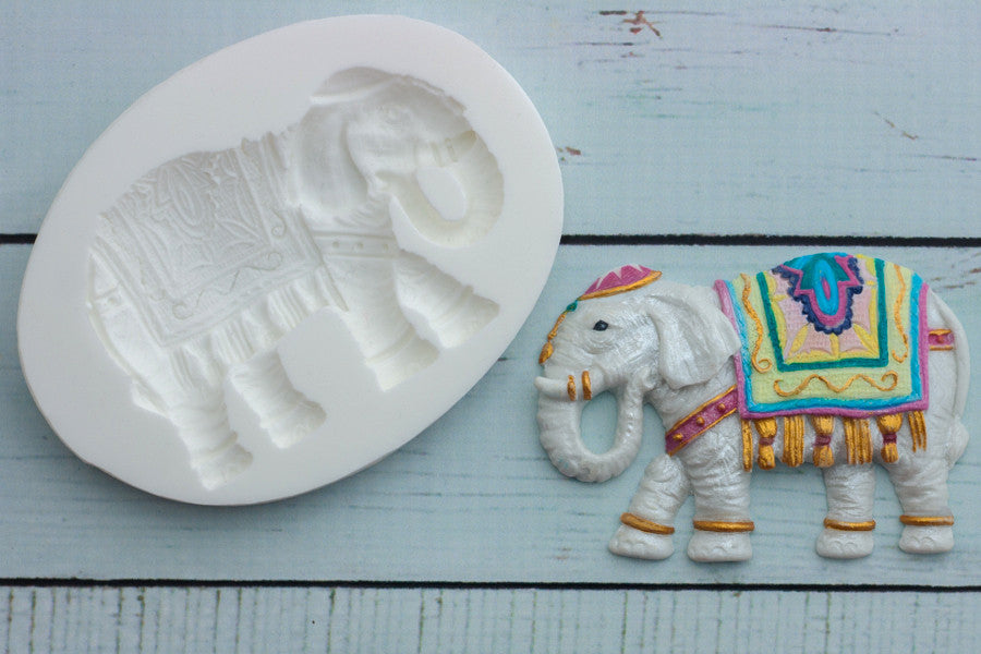  Wedding Elephant  Silicone Mould - Asian elephant mold- Ellam Sugarcraft Moulds For Fondant Or Chocolate