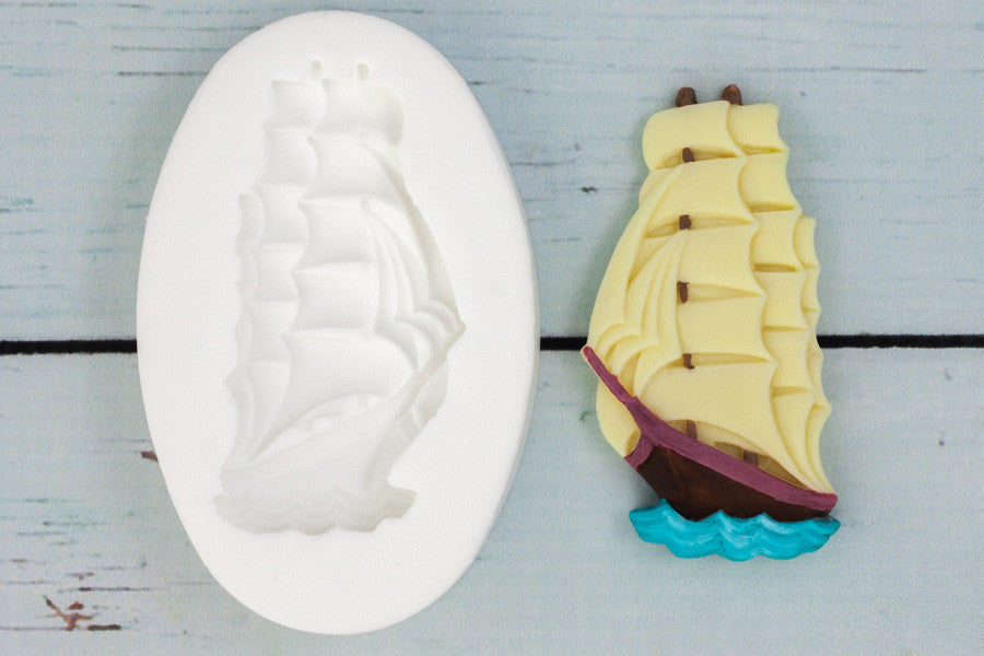 Pirate ship mould-Galleon Silicone cupcake Mould - Ellam Sugarcraft cupcake cake craft Moulds For Fondant Or Chocolate