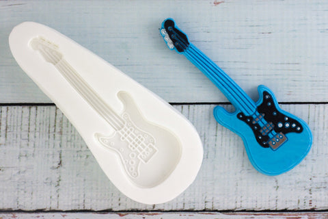 Electric Guitar mold- guitar  Silicone cake cupcake craft Mould - Ellam Sugarcraft Moulds For Fondant Or Chocolate