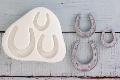 Graduated Horseshoes mold- Horse shoe Shoes Silicone cupcake Mould - Ellam Sugarcraft cake craft Moulds For Fondant Or Chocolate