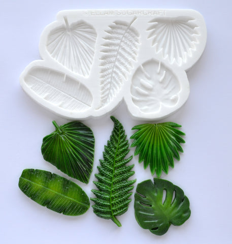 Tropical Leaves Jungle Fern Monstera Palm Leaf Silicone Mould