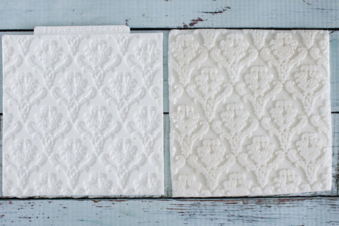 Damask Texture embossing Mat Silicone cake cupcake craft Mould - Ellam Sugarcraft Moulds For Fondant Or Chocolate