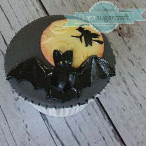 Halloween bat cupcakes- spooky cupcake-   Ellam Sugarcraft Moulds For Fondant Or Chocolate
