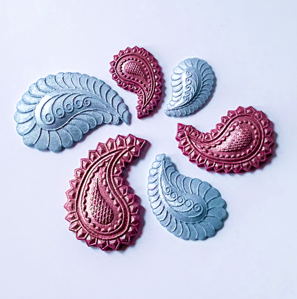 Paisley Motifs, 6  cavity, 2 designs Silicone Mould