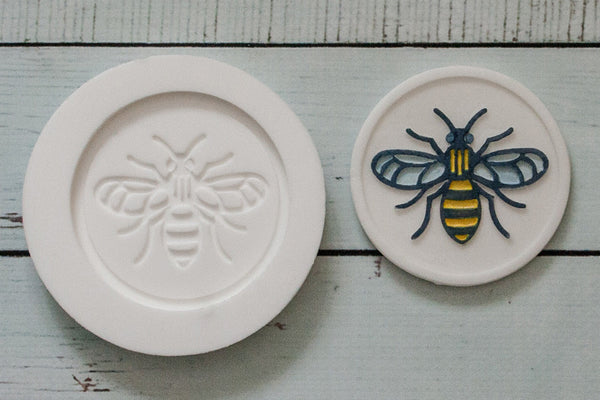 Manchester Bee mould - worker bee mould- bee cupcake topper Silicone Mould 58mm - Ellam Sugarcraft cupcake cake craft Moulds For Fondant Or Chocolate