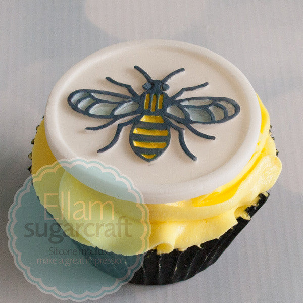 Manchester Bee cupcake- worker bee cake topper -Silicone cupcake cake craft Mould 58mm - worker bee cupcake - Ellam Sugarcraft Moulds For Fondant Or Chocolate