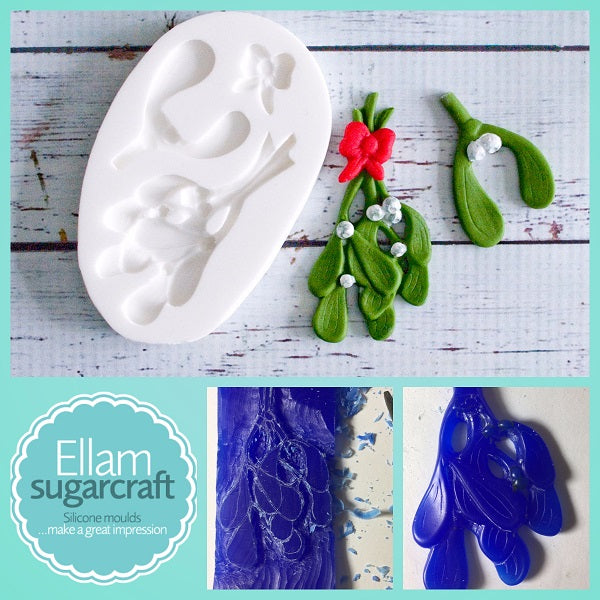 Mistletoe  Silicone Mould - mistletoe wax carving- Ellam Sugarcraft Moulds For Fondant Or Chocolate