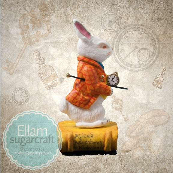 white rabbit inspired air dry clay Bunny  from Ellam Sugarcraft Moulds For cakes craft cupcakes Fondant Or Chocolate polymer clay