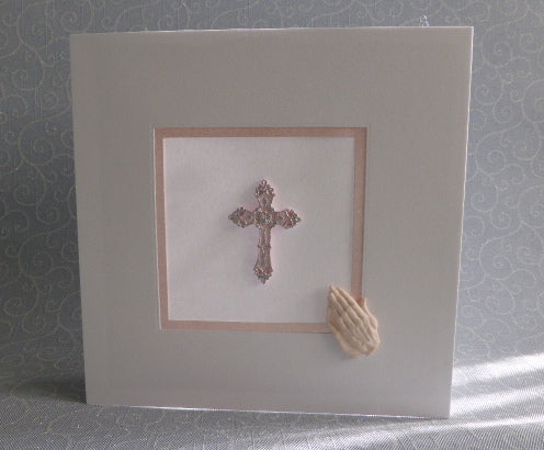 praying hands mould- handmade communion card