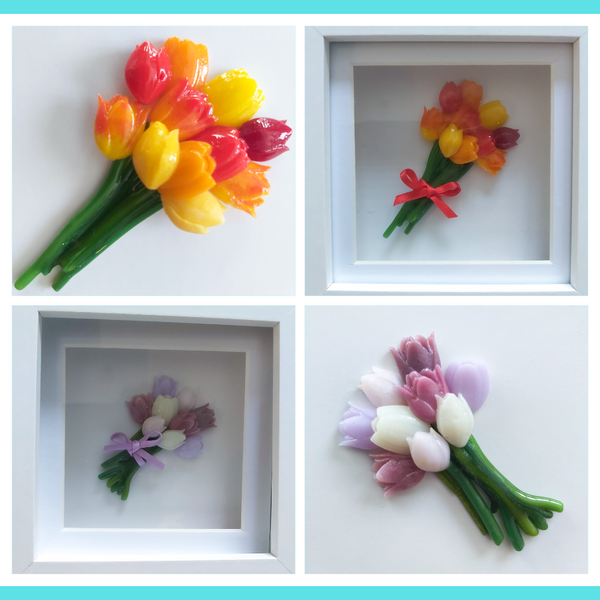 freeze & fuse glass tulip bouquets, glass art