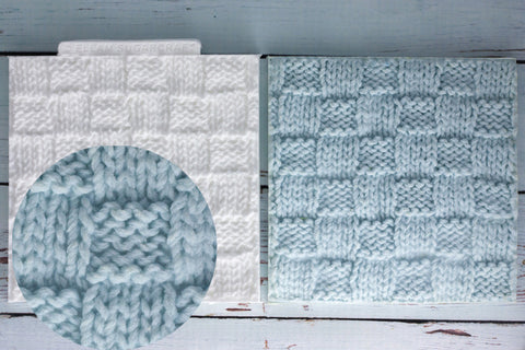 Basket Knit, Knitted cake cupcake embossing Mat Silicone Mould - Ellam Sugarcraft Moulds For Fondant Or Chocolate
