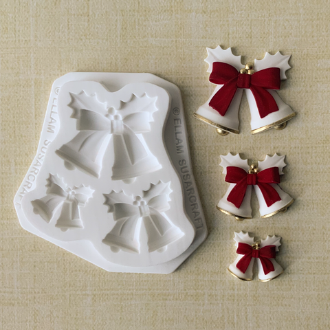 Christmas Bells Decorations Silicone Mould - Graduated 3 Cavity