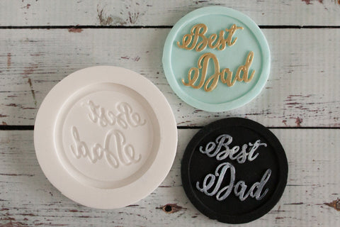 Best Dad Fathers Day cupcake topper 58mm Silicone cake cupcake craft Mould - Ellam Sugarcraft Moulds For Fondant Or Chocolate