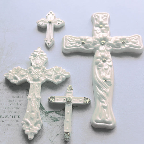 First holy Communion, cross, crosses christening Silicone cupcake cake craft Mould - Ellam Sugarcraft Moulds For Fondant Or Chocolate