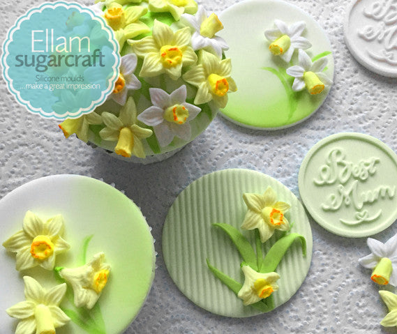 Easter Daffodil cupcakes- mothers day cupcakes- spring cupcakes  - Ellam Sugarcraft Moulds For Fondant Or Chocolate