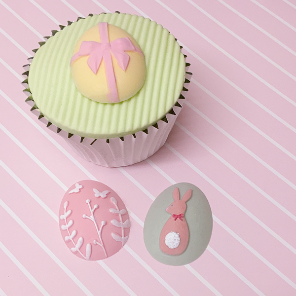 Decorated Easter Eggs - 3 Cavity Silicone Sugarcraft Mould - 40mm x 30mm