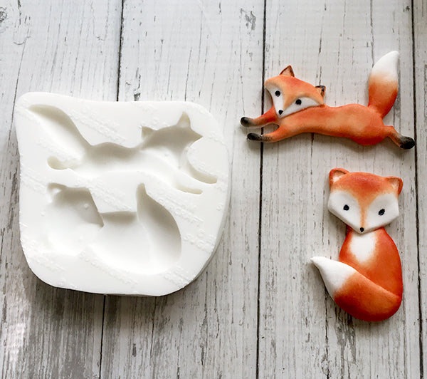 Hand Sculpted Whimsical Foxes Silicone Mould