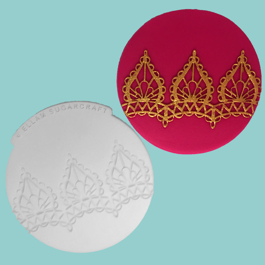Mehndi inspired,  henna style cupcake embossing mat,  Silicone Mould (V1)
