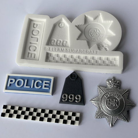 Police mould- police badge Silicone Mould - Ellam Sugarcraft cupcake cake craft Moulds For Fondant Or Chocolate