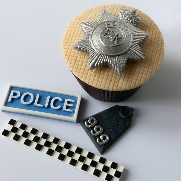 Police mould- police badge Silicone Mould - Ellam Sugarcraft cupcake cake craft Moulds For Fondant Or Chocolate