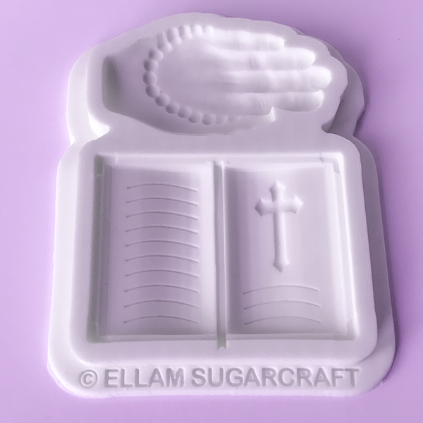 Open Bible & Praying Hands Communion Baptism Food Safe Silicone Mould