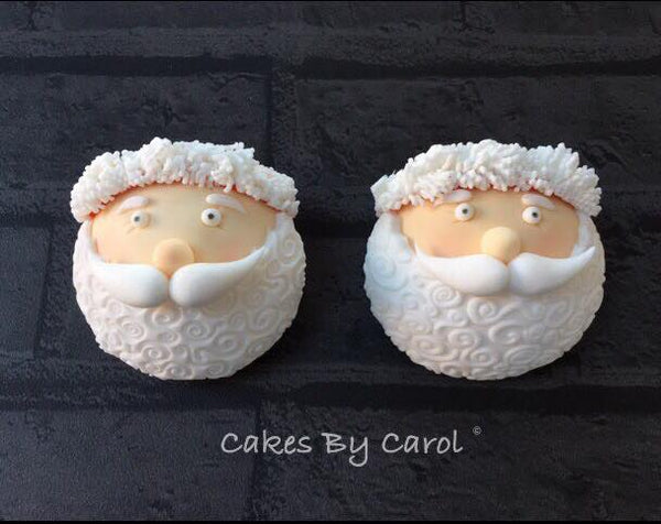 Santa head cupcakes - Santa face cupcakes Ellam Sugarcraft  cake craft Moulds For Fondant Or Chocolate