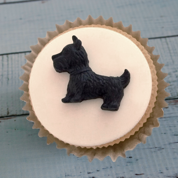 Scottie dog cupcake, forndant dog, radley style dog, craft mould
