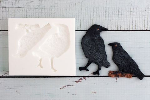  Halloween Raven cupcake mold, Crow Silicone Mould - raven mould- Ellam Sugarcraft cake Moulds For Fondant Or Chocolate