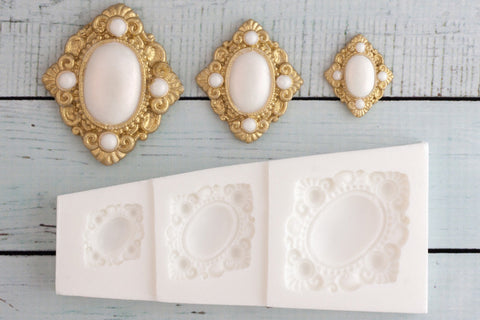 Graduated Wedding Brooch Silicone Mould - Ellam Sugarcraft cupcake cake craft Moulds For Fondant Or Chocolate