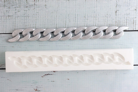 Large Chain Link Border Silicone Mould - chain mould- Ellam Sugarcraft Moulds For Fondant Or Chocolate