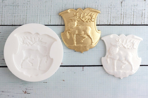 Reindeer Silicone Mould - stag mould- cake plaque mould - Ellam Sugarcraft cupcake cake craft Moulds For Fondant Or Chocolate