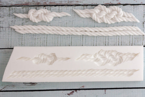 Nautical Knots mould-  Rope knot Silicone Mould - Ellam Sugarcraft cupcake cake craft  Moulds For Fondant Or Chocolate