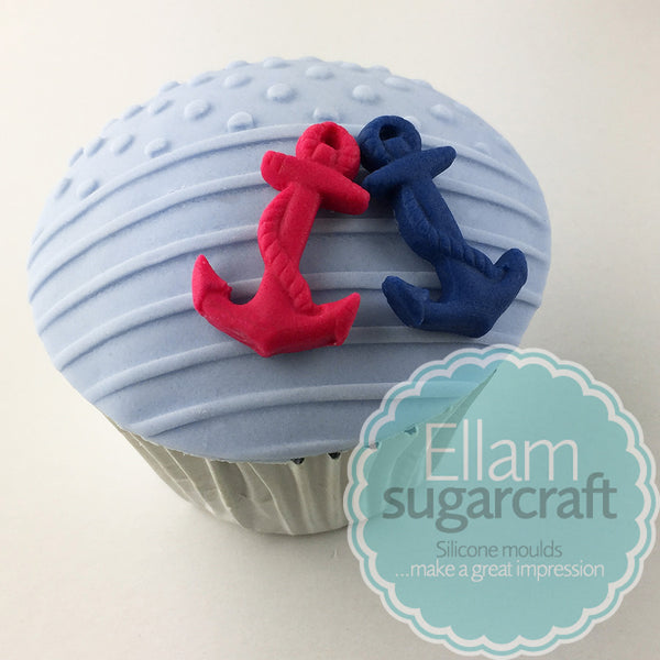 Nautical Yacht & Anchor cupcakes- nautical baby cakes - Ellam Sugarcraft Moulds For Fondant Or Chocolate